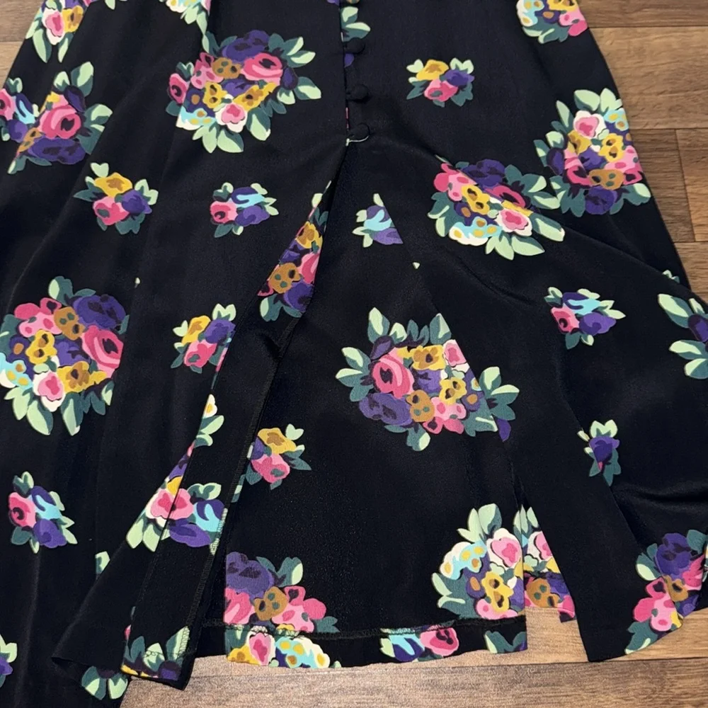 Betsey Johnson For Lew Magram Vintage Dress Size Small 90s Does 40s Puff Sleeve - Picture 13 of 16